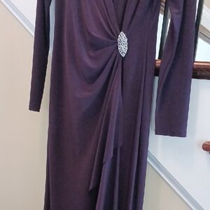 Lauren Ralph Lauren Evening ,maxi  Dark Purple Long Sleeve Dress